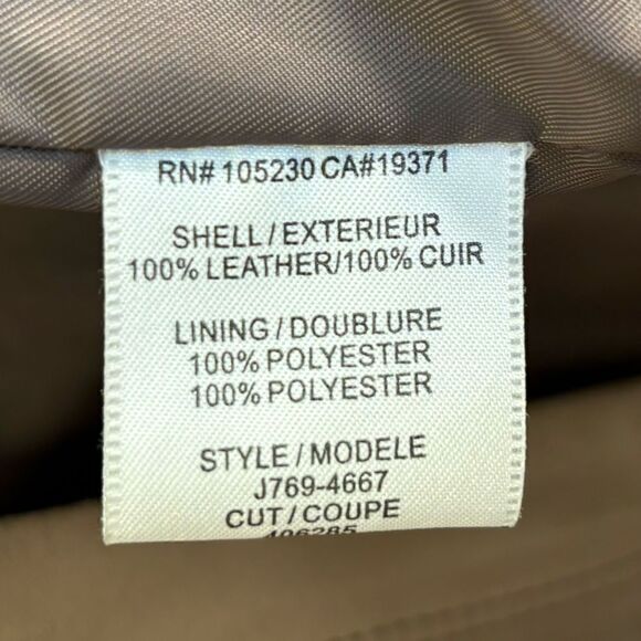 Joie Kellyn Opal Leather Taupe Cream Jacket  Zipper Size M - Picture 14 of 15